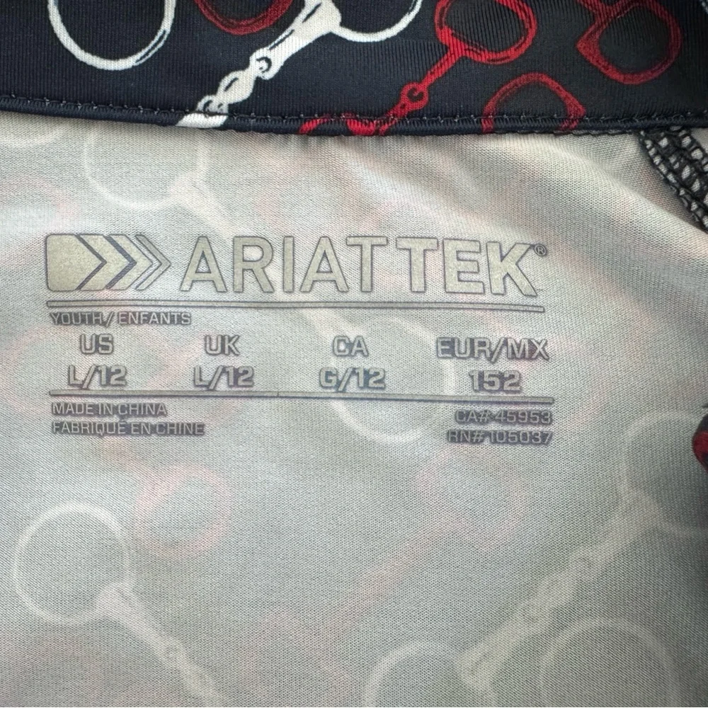New Ariat AriatTek Cold Series Youth L 12 Lowell Team Print 2.0 Baselayer Shirt